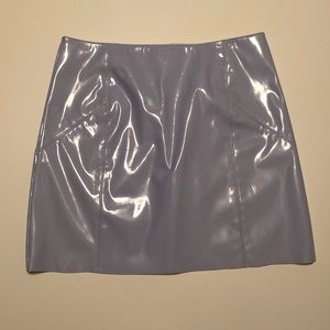 Lavender ASOS latex mini skirt